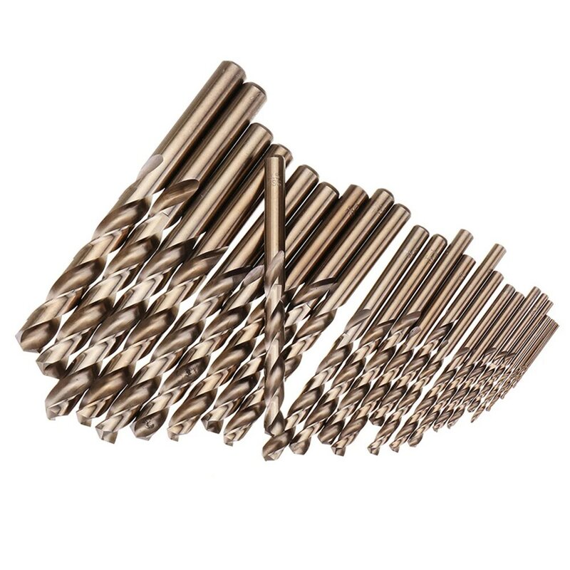 M35 1mm-13mm  Cobalt Drill Bit Set Metric Straight Shank Set With Metal Case For Stainless Steel Wood Metal Drilling