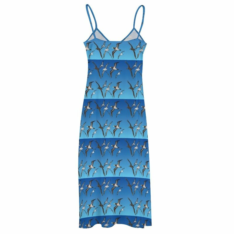 Hawaii Seevogel ärmelloses Kleid Damen Abendkleider 2024 Damen langes Kleid elegante Kleider