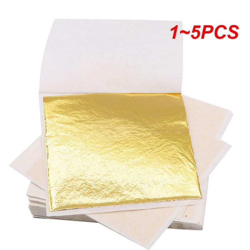 Sheets Practical K Pure Shiny Gold Leaf for Gilding Funiture Lines Wall Crafts Handicrafts Gilding Decoration