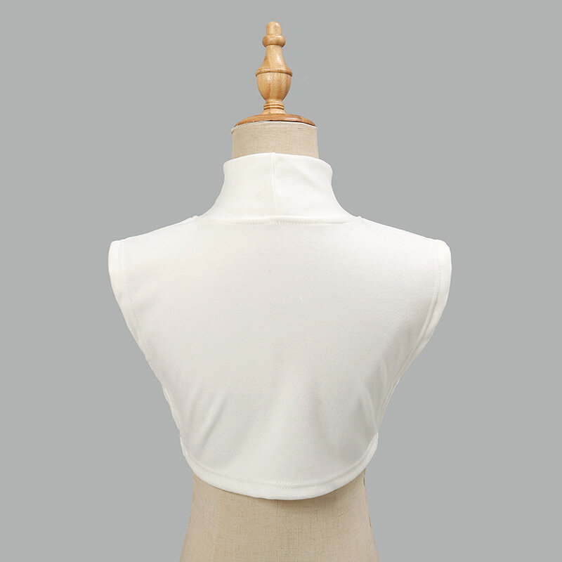 Damski golf modalny z imitacją kołnierzyka hidżab muzułmański przedłużanie jednolity kolor szyja pół bluzka odpinany hidżab ocieplacz