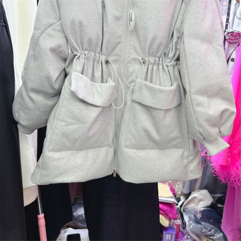 Jaket bulu angsa musim dingin Y4605, jaket Mink bertudung kasmir, jaket angsa bulu hangat mode wanita musim dingin