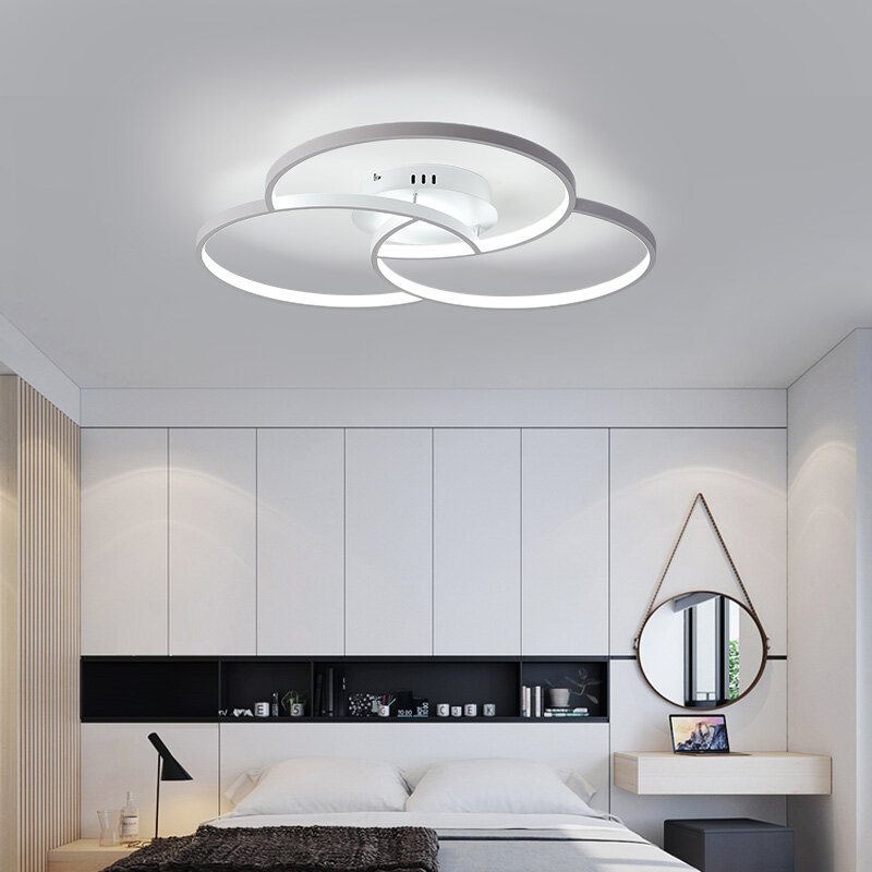 Luces de techo Led modernas para dormitorio, sala de estar, comedor, lámpara de techo Led blanca/negra, accesorios de iluminación para el hogar Nórdico