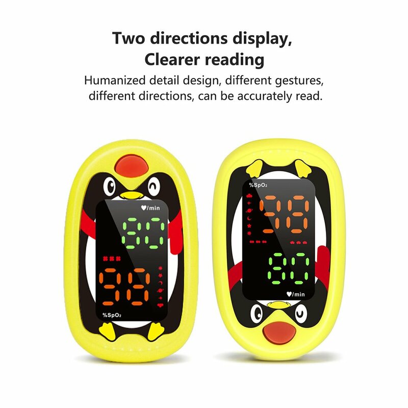 Oxímetro de dedo LED para niños, Detector de saturación de oxígeno, pulso de dedo, bajo voltaje de batería, cuidado de la salud