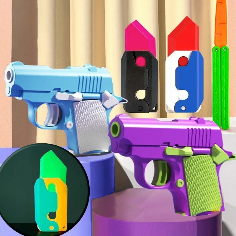 Neue Zappel spielzeug 3D-Druck Karotte Schwerkraft messer Kunststoff Zappeln Spinner Dekompression Karotte Pistole Roman Spielzeug lustige Geschenke