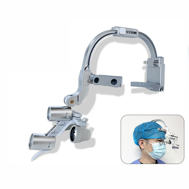 Lámpara de cabeza LED Dental Dr.kim, lupas Binocular de aumento, faro quirúrgico de 5W, equipo de laboratorio, 2,5x3,5 x