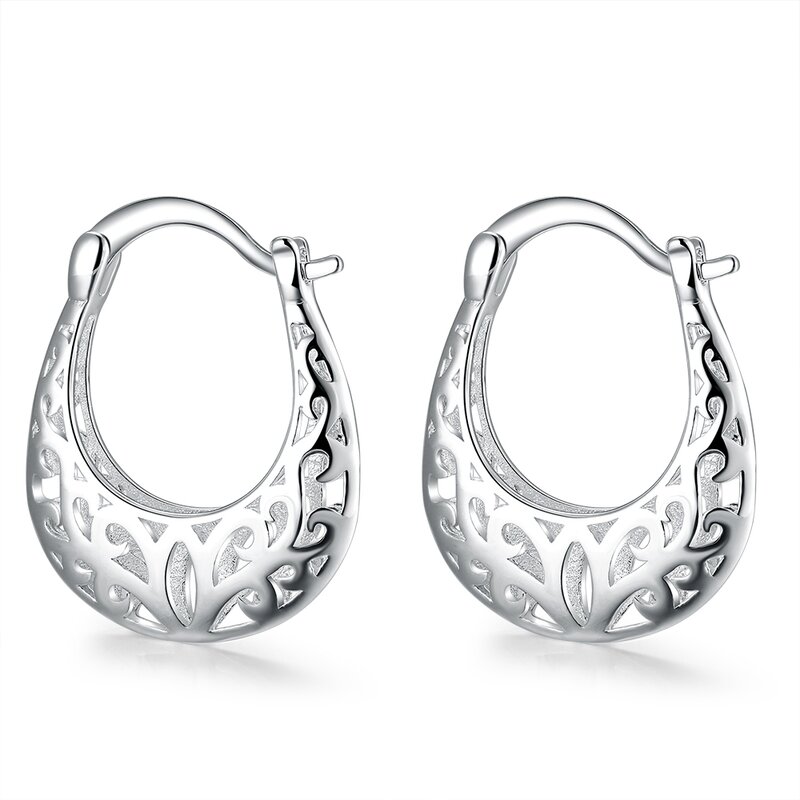 Neue 925 Sterling Silber Ohrringe für Frauen hochwertige Schmuck hohl geschnitzte Weihnachts geschenke Trendsetter