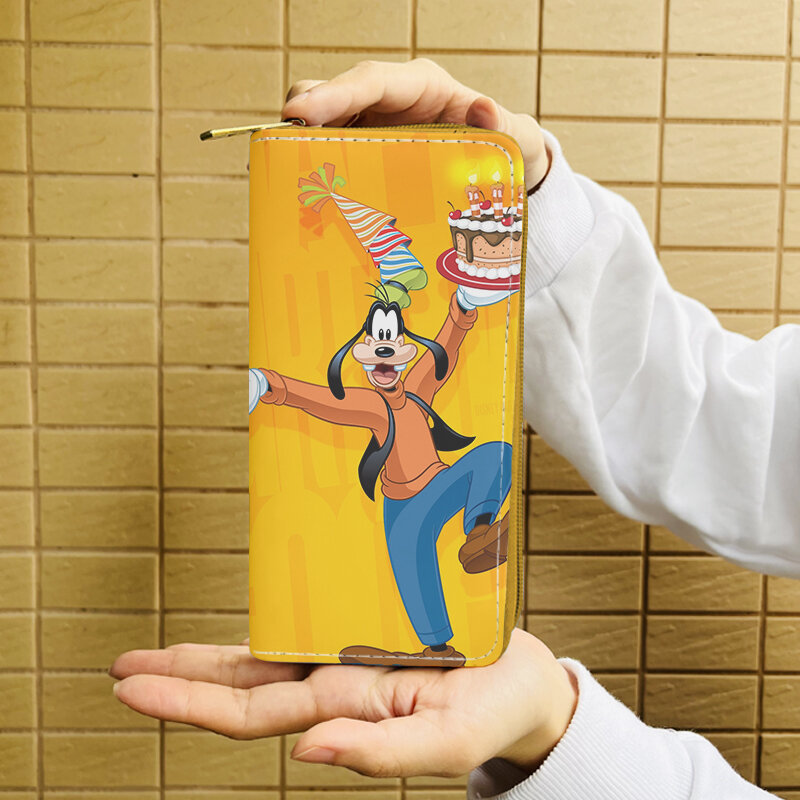 Disney Pluto Goofy W5999 Cartera de dibujos animados, monedero con cremallera, monedero informal, bolso de almacenamiento para tarjetas, regalo