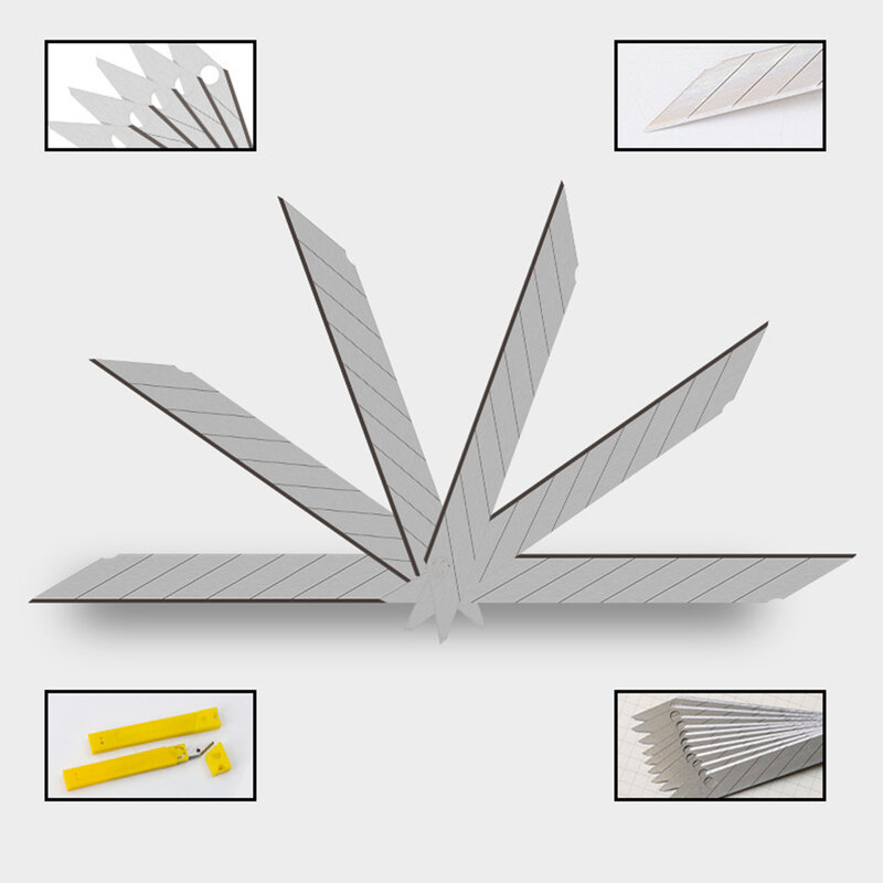 Cutter Blades Art Blade Art Cutter Blade Carving Cutting General Replacement Silver Stowable 10pcs/Set Durable