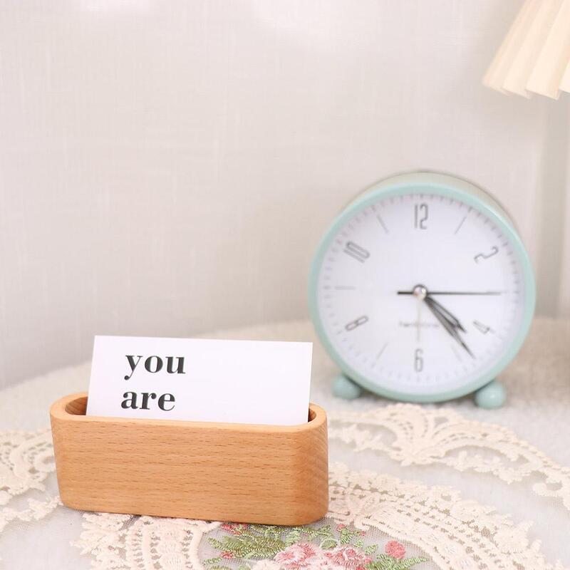 Stationery Office Supplies Display Device Cards Holder Card Organizer Cards Stander Wooden Business Card Holders