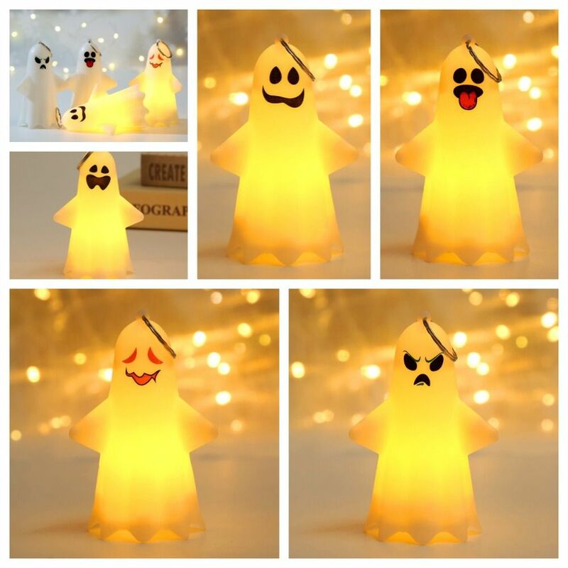 Halloween LED Cute Ghost Hanging Lamp  Pumpkin Lantern Ghost Pendant Halloween Party Haunted House Home Decor