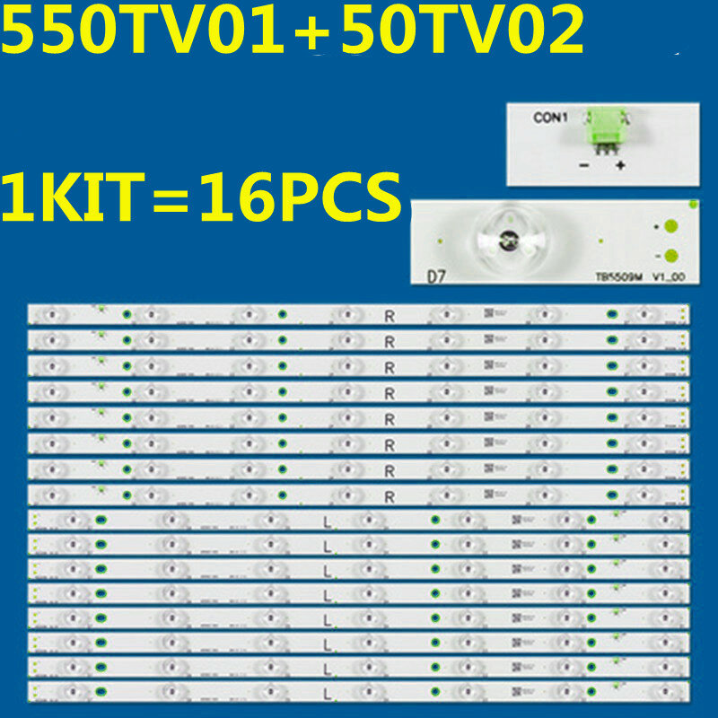 バックライト用LEDバックライトストリップ,550TV01, 550TV02,tb5509m,v0,v1,TX-55DXW654, TX-55AXW634, TX-55DSW504, TX-55DSU501,lc550eqy用7ランプ