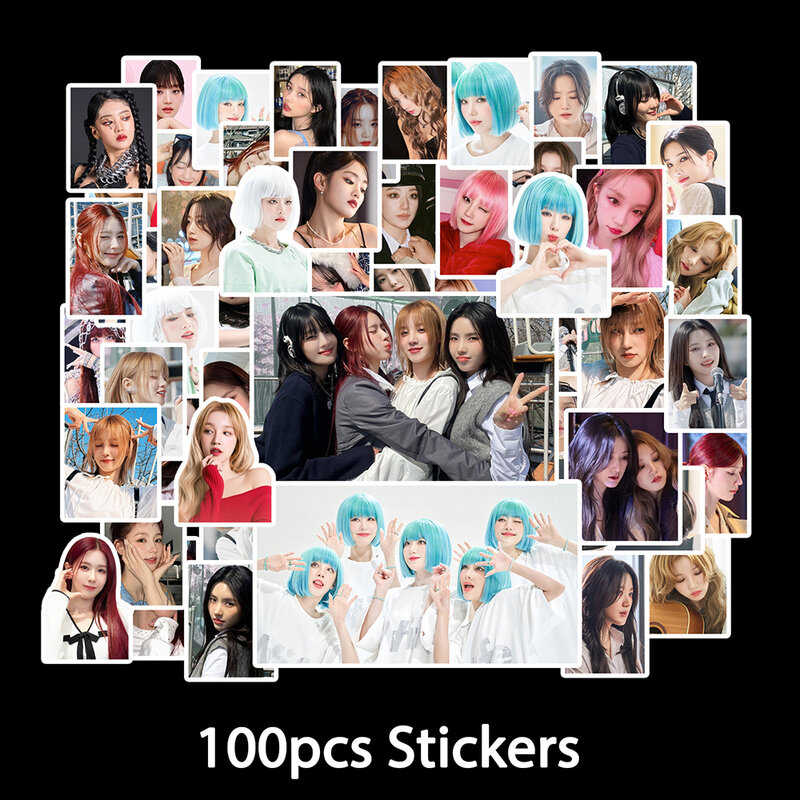 100pcs/set Kpop (G)I-DLE INEVER DIE Stickers Album GIDLE Lomo Cards Girls Burn Photo Card Postcard Stickers Fans Gift