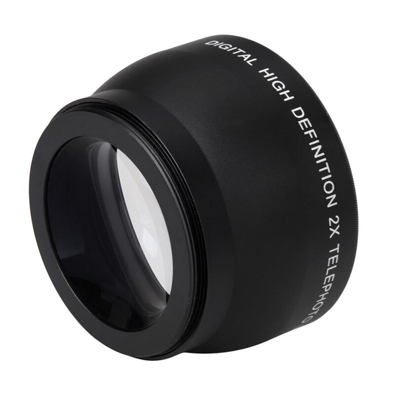 52mm 2X powiększenie teleobiektyw obiektyw do Nikon AF-S 18-55mm 55-200mm obiektyw aparatu