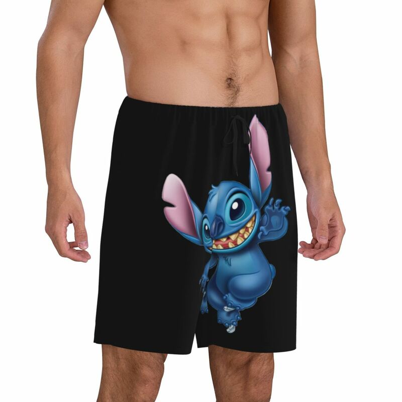 Pantalones cortos de pijama de dibujos animados personalizados para hombre, ropa de dormir, parte inferior elástica, Pjs con bolsillos