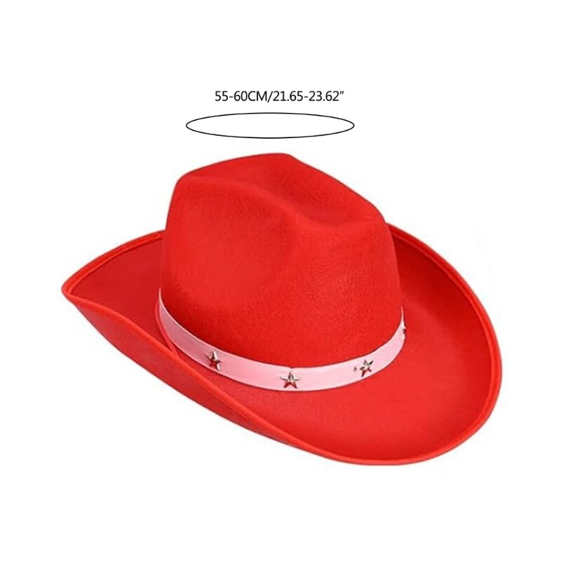 Vintage คาวบอยหมวก Western ขนาดใหญ่ Brim หมวกผู้ชายผู้หญิงน้ำหนักเบาสี Jazz Felt หมวกลำลองหมวก Cosplay