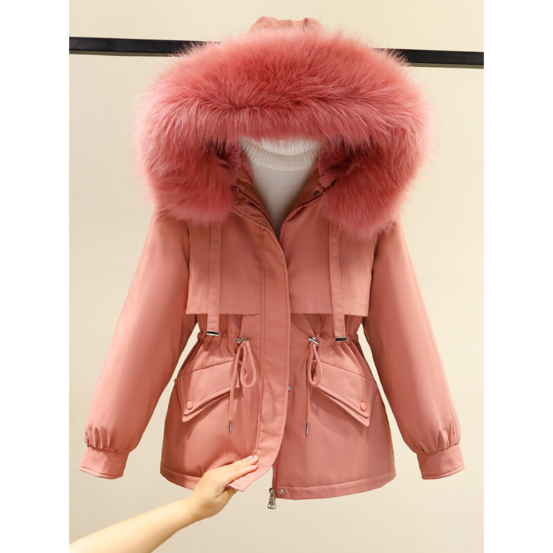 Женская осенне-зимняя хлопковая куртка в Корейском стиле, однотонная верхняя одежда с капюшоном, плотное теплое женское пальто с защитой от ветра для офиса, 2023