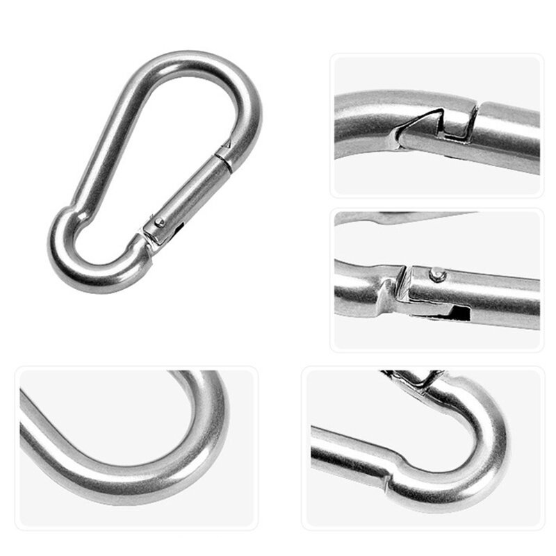 Reliable-M12 304Stainless Steel Spring Hook Climbing Safety Hanging Buckle Snap Carabiner Swing Outdoor Mountaineering Buckle
