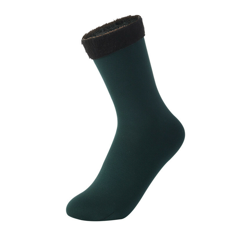 1Pair Plush Velvet Socks for Men Women Autumn Winter Warm Thickened Thermal Fleece Socks Solid Color Mid Tube Snow Boots Socks