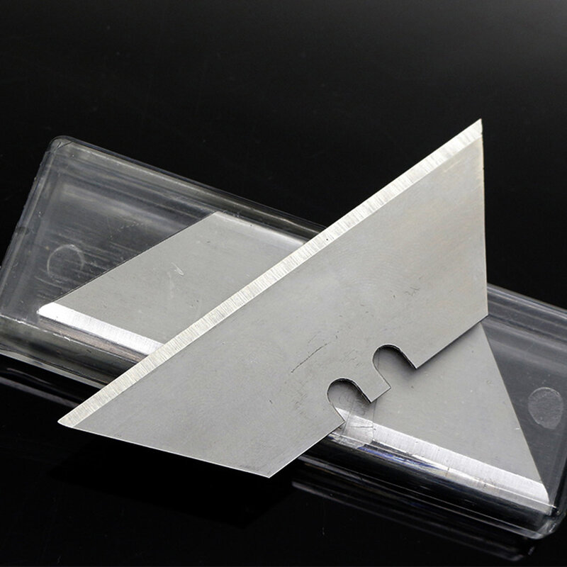 Cuchilla Trapezoidal de repuesto, herramienta de corte de acero al carbono, multiherramienta, con caja, 10/20 piezas