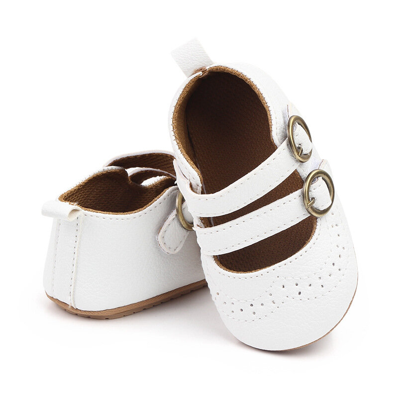 Scarpe Casual per neonate suole morbide in gomma antiscivolo tinta unita moda Outdoor neonati culla primi camminatori scarpe da principessa