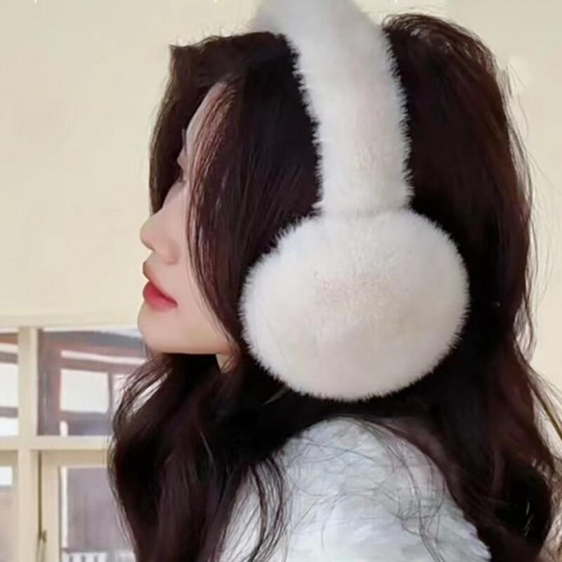 Cute Winter Thermal Fluffy Ear Covers Soft Thickened Plush Headband Ear Warmer  Fluffy Headband Earmuffs Women Plush Earmuffs