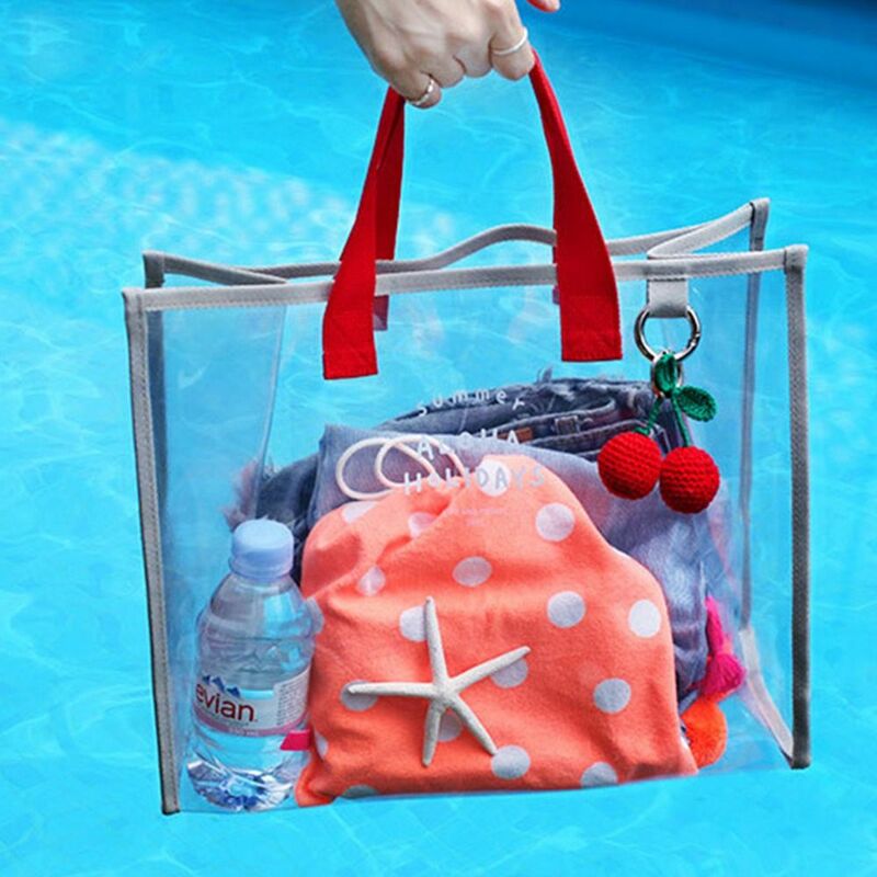 Вместительная сумка для туалетных принадлежностей, водонепроницаемая сумка для хранения, водонепроницаемая пляжная сумка, прозрачная сумка для макияжа, сумка-тоут из ПВХ