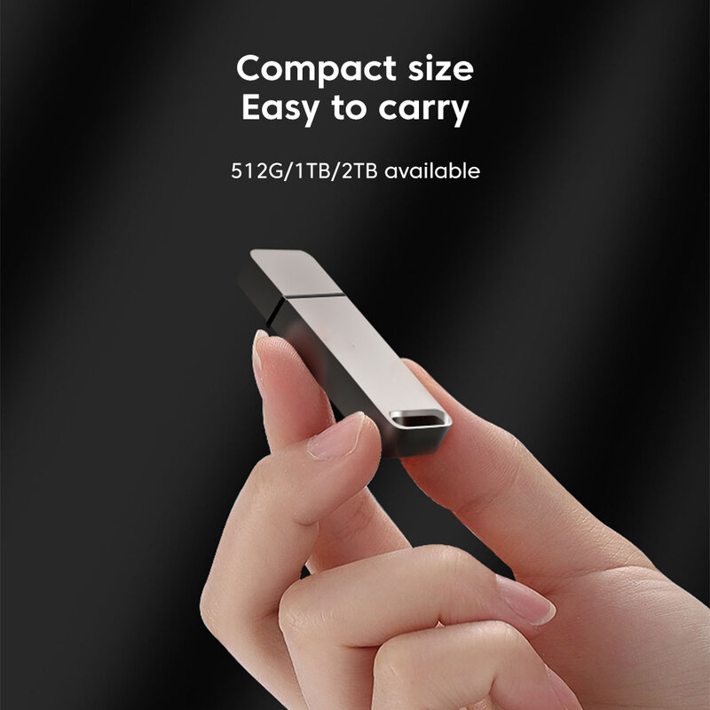 Impermeável Mini Memory Stick para Telemóveis e Computadores, USB 3.1 Flash Drive, Portátil, 2TB, 1TB, 512GB