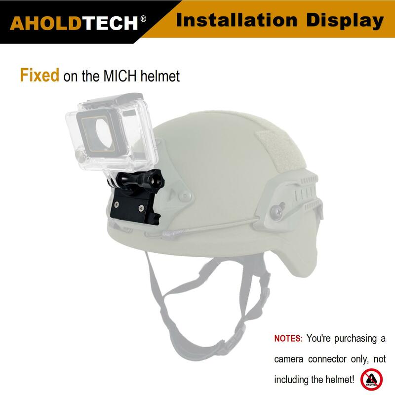 Adaptador de cámara de casco de aleación de aluminio CNC, Conector de liberación rápida de montaje NVG para cámaras Gopro Hero y otras Cámaras Deportivas