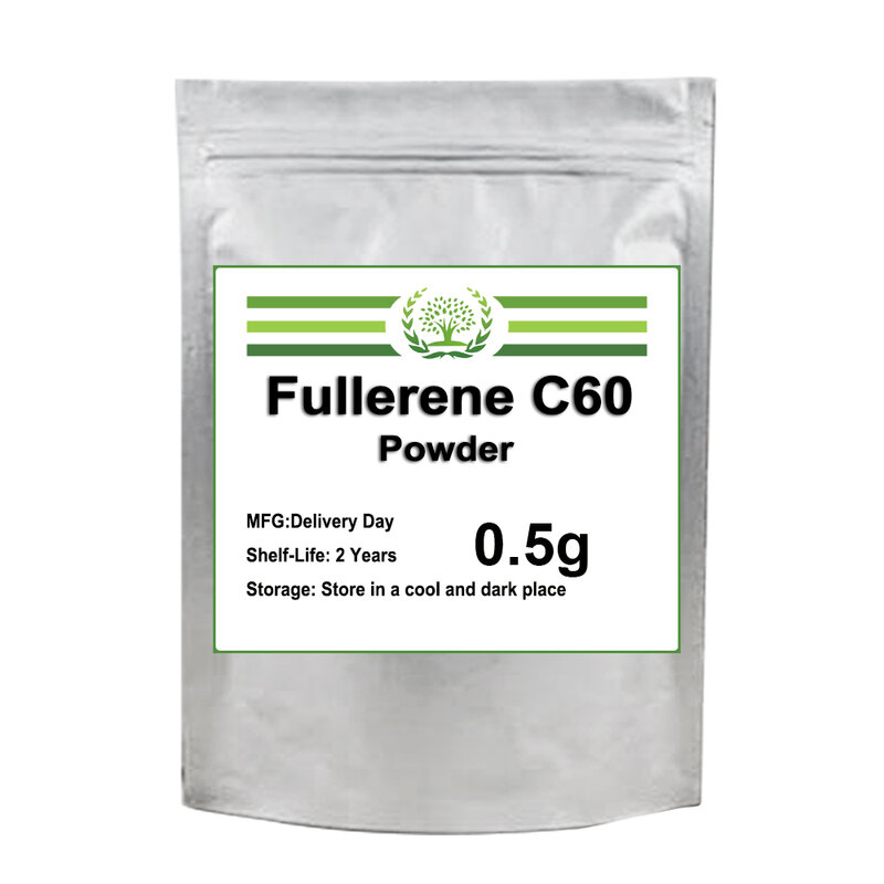 Fullerene-polvo C60 de alta calidad, materias primas cosméticas, blanqueamiento y arrugas, prevención del envejecimiento