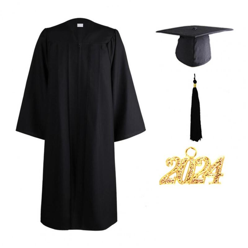 Graduation Gown Set Plus Size Academic Robe Dress Graduation Uniform with Tassel Casual Graduation Hat Unisex Clothing