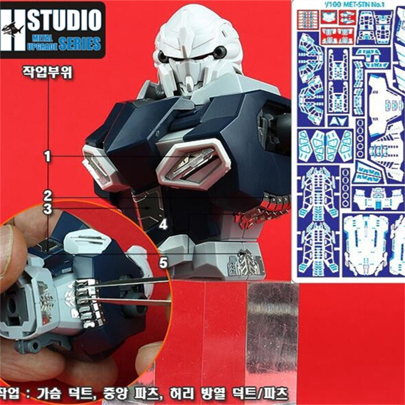 SH Studio Metal Gravura Detalhe Peças, Acessórios para 1/100 MG Sinanju Stein Ver Ka Mobile Suit, Modelo de Modificação Brinquedos
