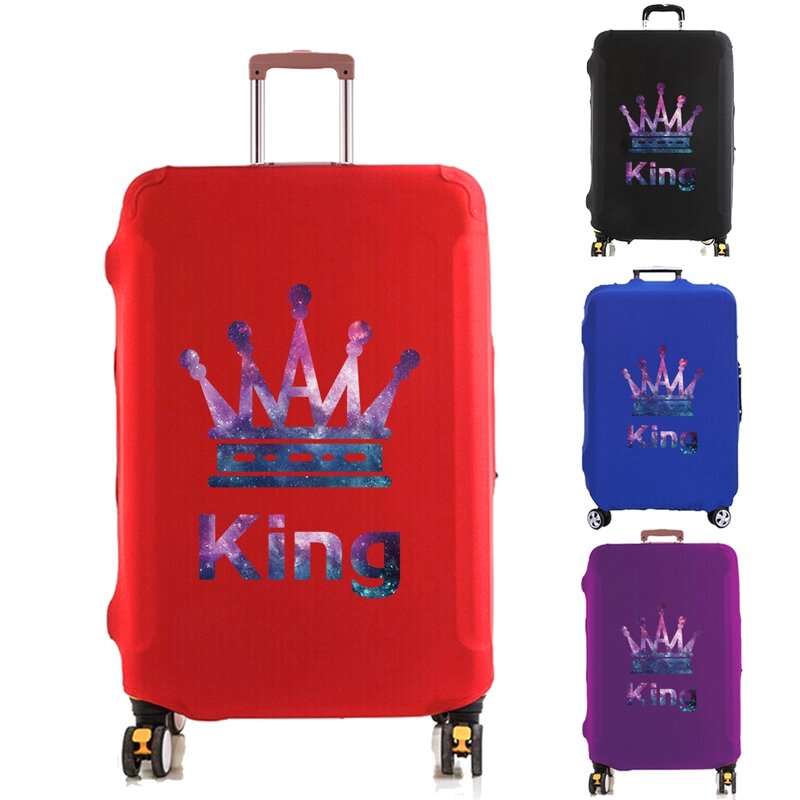Copertura per bagagli protezione per valigia colore King Letters elastico più spesso ricoperto di polvere per accessori da viaggio Trolley da 18-32 pollici