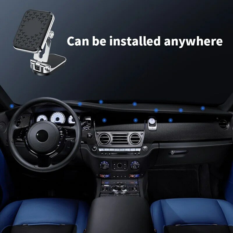 Suporte magnético dobrável do telefone do carro, suporte GPS para smartphone, suporte universal, suporte de liga forte, rotação 720 °