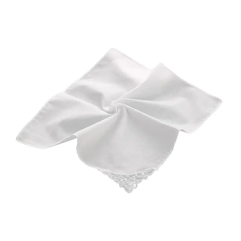 Grand bandana en dentelle blanche pour l'été, foulard carré en dentelle, mouchoir décoratif pour femmes, accessoires 57BD
