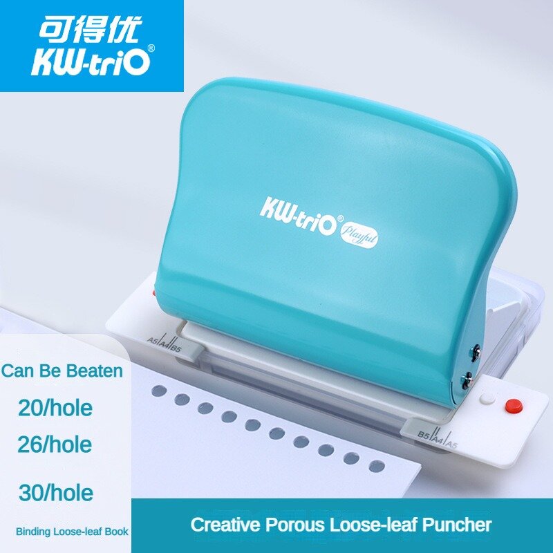 KW-triO 10 Hole Punch Notebook Round Hole Standard Punch Planner Papers Puncher A4 A5 Binding Rings Stationary Office Supplies