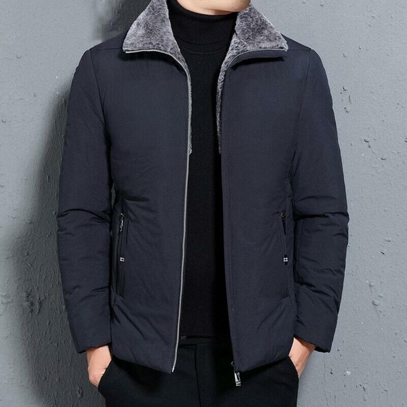 Veste Super douce pour homme, manteau de tempérament, résistant au froid, populaire, col rabattu, fermeture éclair