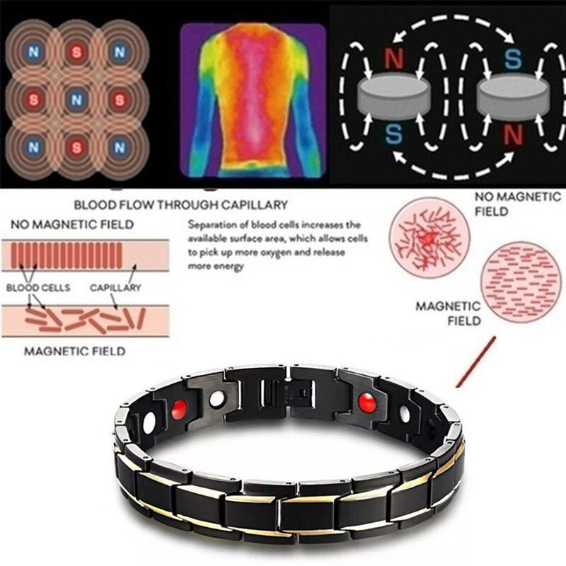 Novo 2022 pulseira magnética masculina com gancho fivela fecho terapia pulseiras homem cuidados de saúde peso solto jóias senhora pulseiras