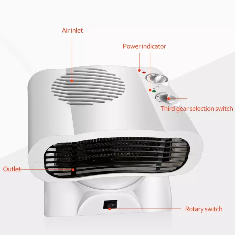 Aire acondicionado para el hogar, calentador pequeño de cabeza agitadora, ventilador de refrigeración, calentador en miniatura para oficina