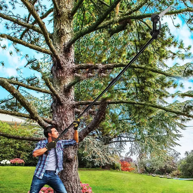 ONEVAN-Sierra de rama alta, ajustable en altura poste telescópico, herramienta de poda de árboles de jardín inalámbrica para batería Makita de 18V