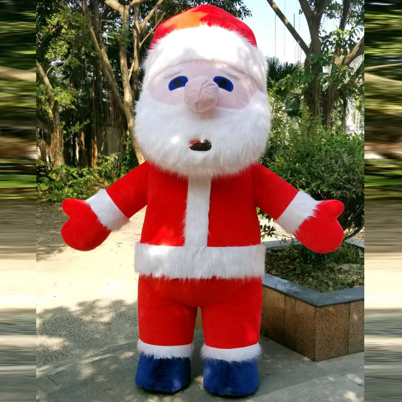 Cosplay Natal Kostum Maskot Tiup Santa Klaus Pakaian Gaun Permainan Pesta Natal Setelan Iklan Mal Pakaian Halloween