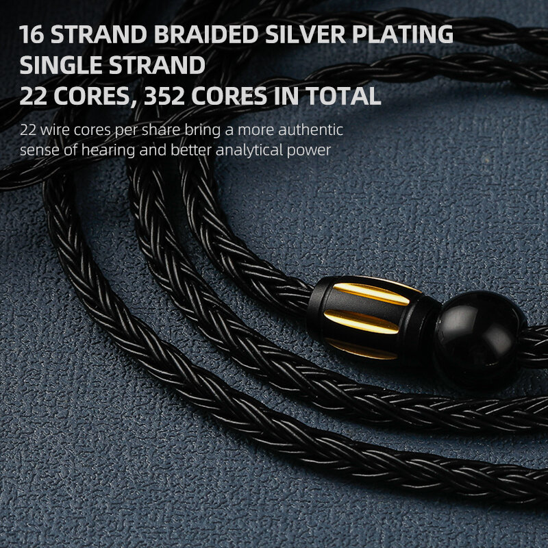 ND D2 Szesnastożytkowe słuchawki posrebrzane drutem 3.5 gorąbrowym 2.5 drucianym drutem 4.4diy 2 pin0.75 przewód do aktualizacji