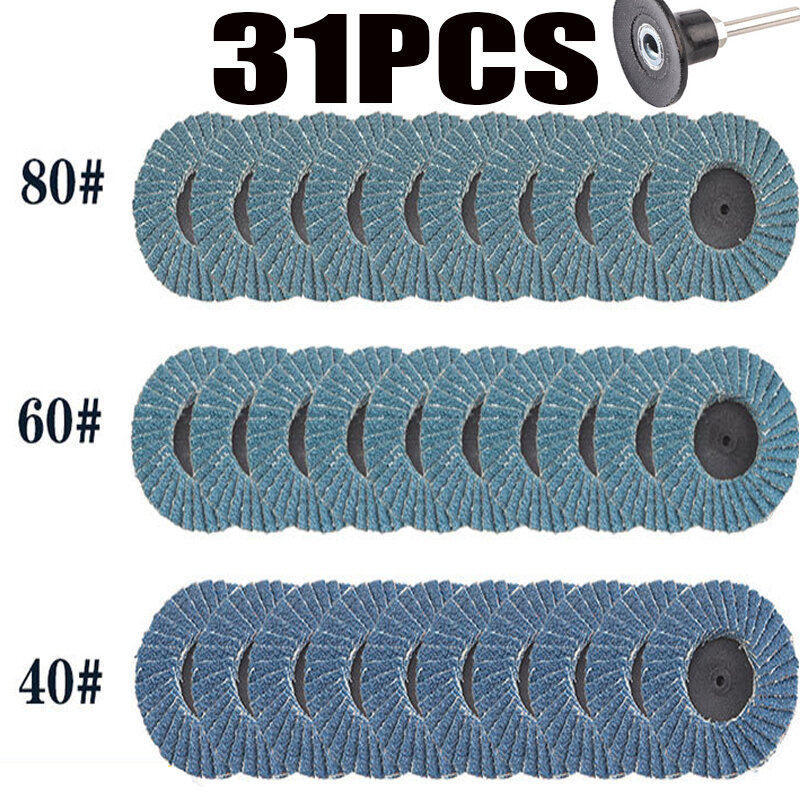31 pces 2 Polegada discos de borda de lixamento torque disco areia para polimento remoção juntas solda ferramenta acessórios