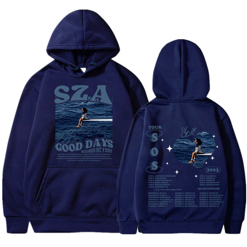 SZA SOS Bons Dias Hip Hop Hoodie para Homens e Mulheres, Moletons com capuz, Roupas Streetwear, Hoodies Moda, Concert Tour, Oversize, 2023
