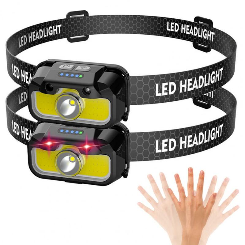 Usb C Headlamp Sensor Headlamp Super Bright Led Rechargeable Headlamp Individually Controlled Waterproof for Outdoor Riding