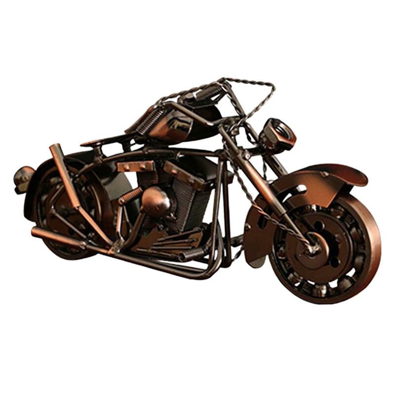 Metalowa figurka Retro motocykla figurka Ornament rzemieślniczy wielofunkcyjna ręcznie robiona