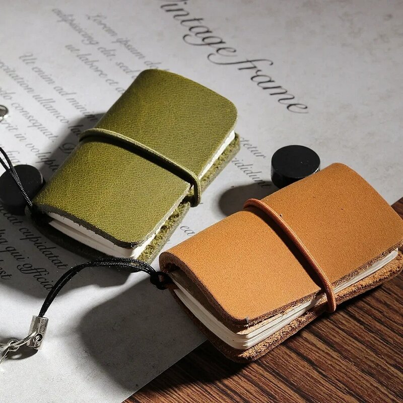 Mini carnet vintage en cuir fait à la main, bloc-notes portable, journal de voyage, journal intime, calendrier de licence, évalué Kawaii, papeterie, bureau