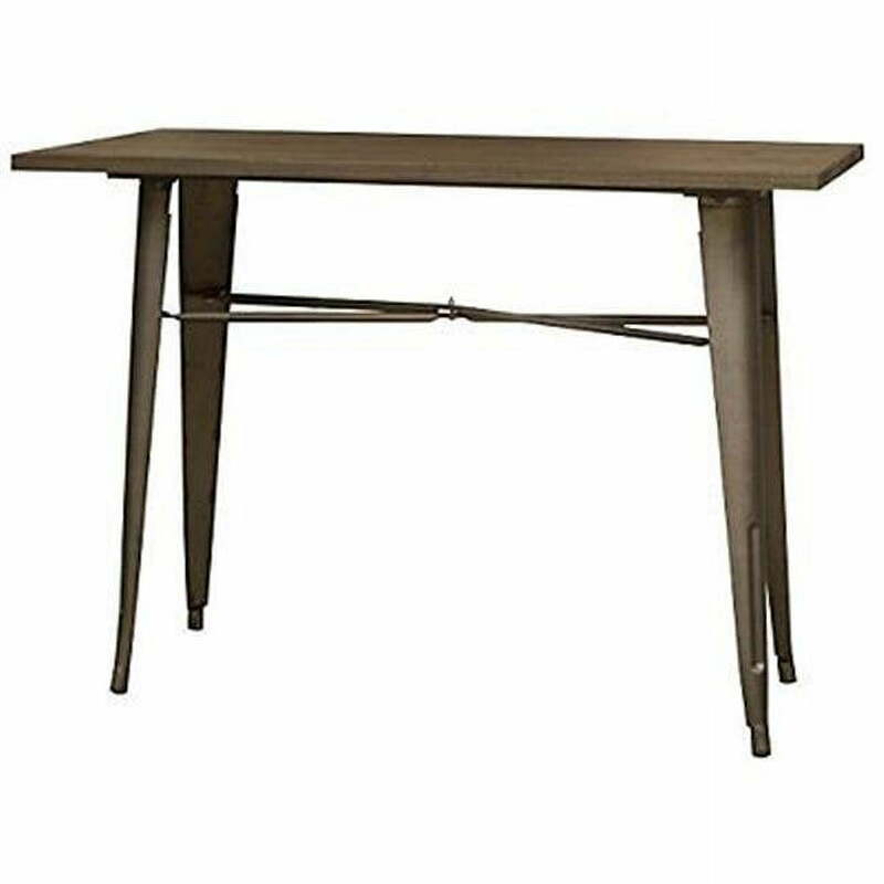 โต๊ะบาร์ด้านบนทำจากไม้ทรงสี่เหลี่ยมผืนผ้าพร้อมขาผิวเรียบแบบเรียบง่ายจำนวนที่นั่ง4ชิ้น