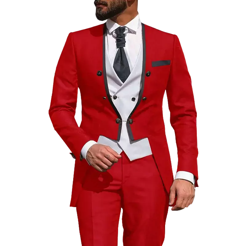 Костюм мужской облегающий из трех предметов, смокинг для мужчин, блейзер для выпускного вечера, брюки и жилет, серый цвет