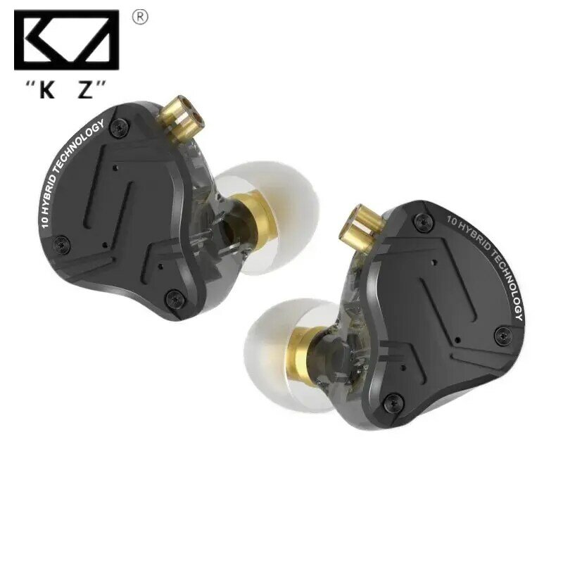 KZ-Écouteurs intra-auriculaires hybrides en métal ZS10 PRO X, écouteurs HiFi Bass, casque antibruit pour le sport
