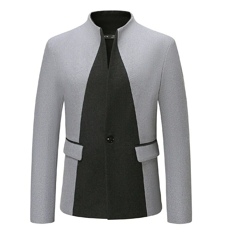 Роскошный Новый дизайнерский деловой Повседневный индивидуализированный Свадебный приталенный костюм с воротником-стойкой мужской повседневный пиджак мужской пиджак